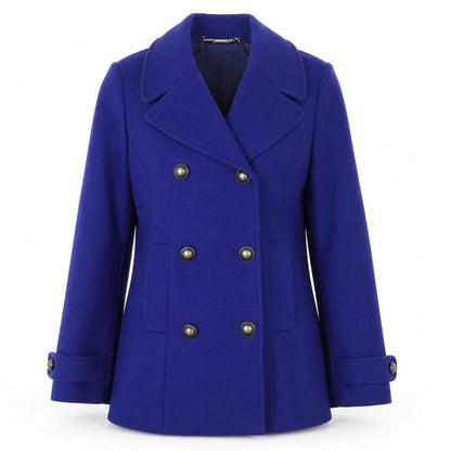 Womens UK Size 8 Laura Ashley Blue Pea Coat