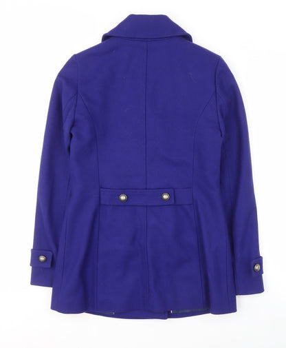 Womens UK Size 8 Laura Ashley Blue Pea Coat