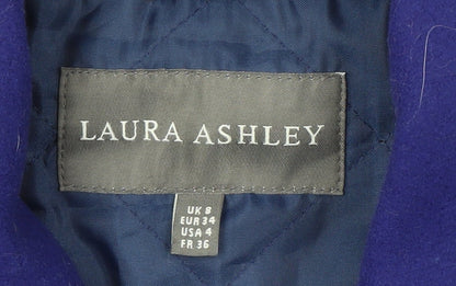 Womens UK Size 8 Laura Ashley Blue Pea Coat
