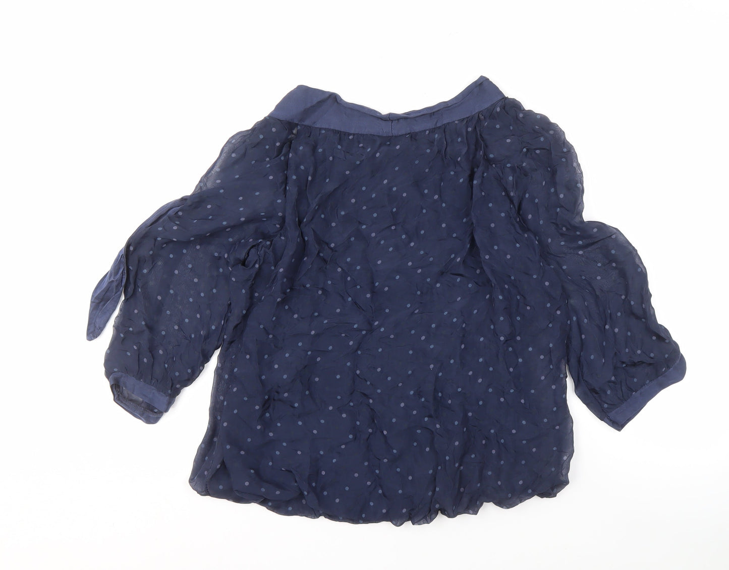 Collezione Gaia Women's Blue Polka Dot Tunic Blouse, M