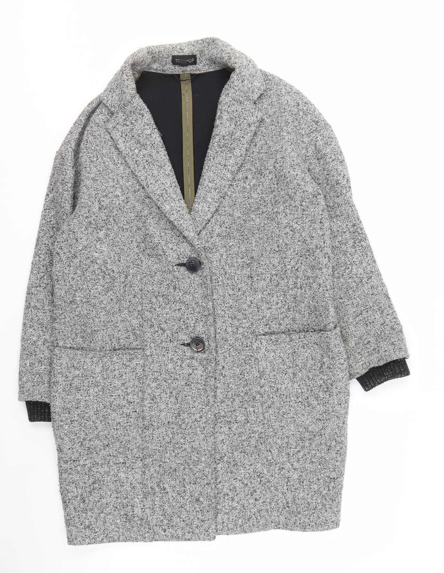 Womens UK Size S Topshop Grey Overcoat