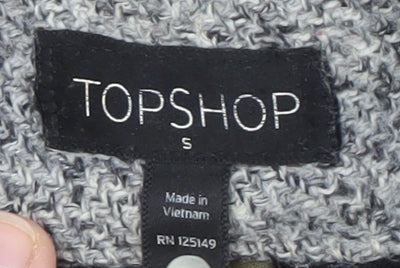 Womens UK Size S Topshop Grey Overcoat