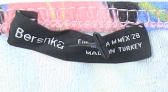 Bershka Women's Pink Butterfly Cropped Blouse M