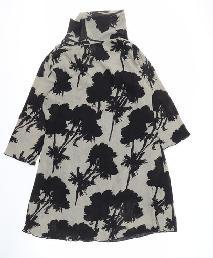 Adini Women's Black Floral Long Sleeve Dress