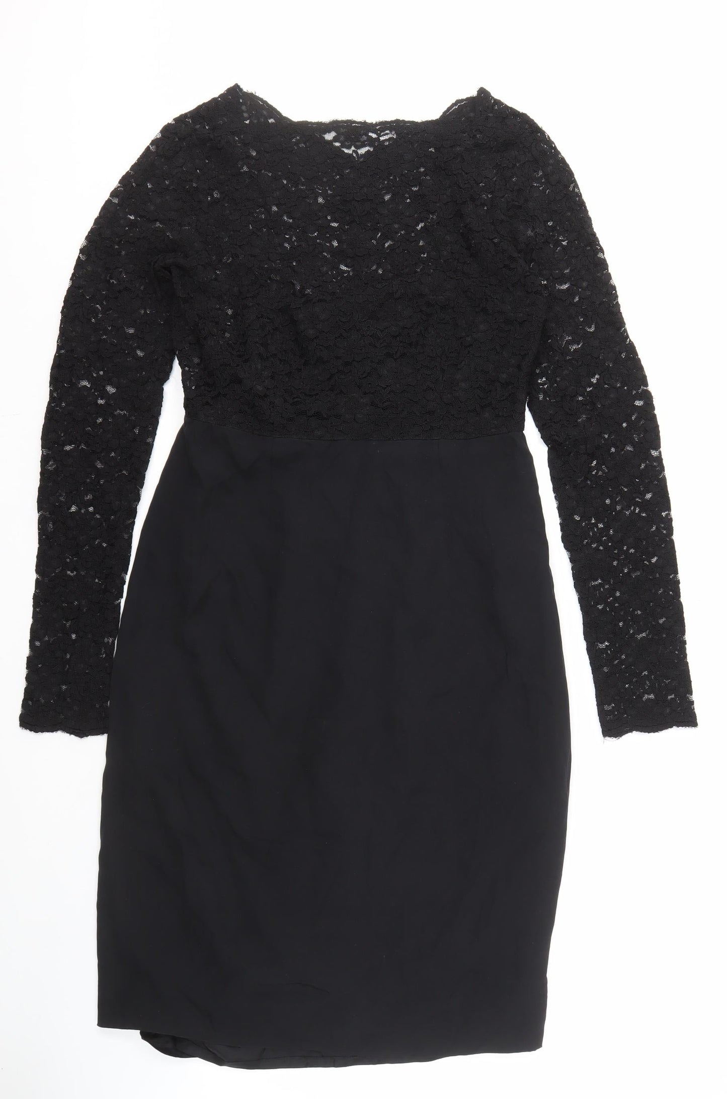 L.K. Bennett Women's Black Lace Sheath Dress Size 10