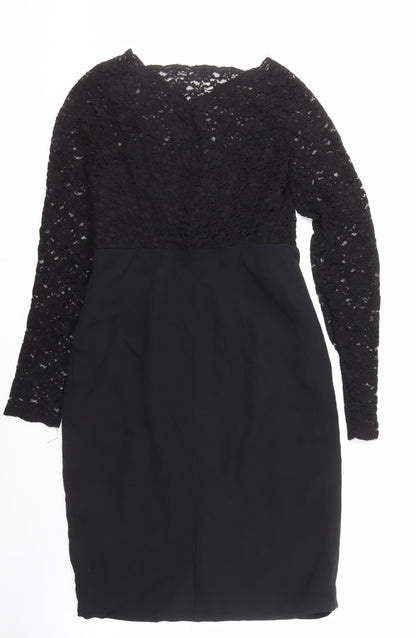 L.K. Bennett Women's Black Lace Sheath Dress Size 10