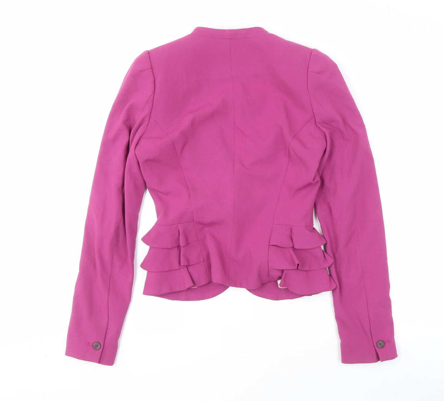 H&M Women's Pink Blazer Size 6 Ruffled