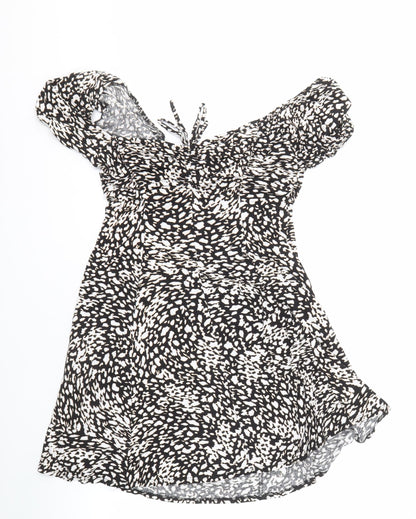 New Look Women's Black Animal Print Dress Size 16