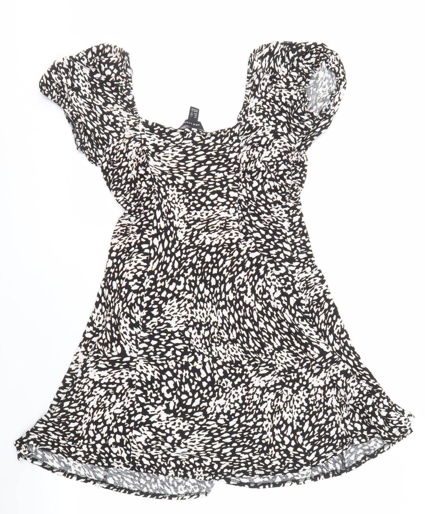 New Look Women's Black Animal Print Dress Size 16