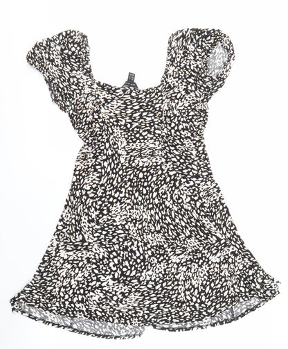 New Look Women's Black Animal Print Dress Size 16