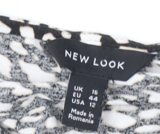 New Look Women's Black Animal Print Dress Size 16