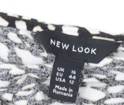New Look Women's Black Animal Print Dress Size 16