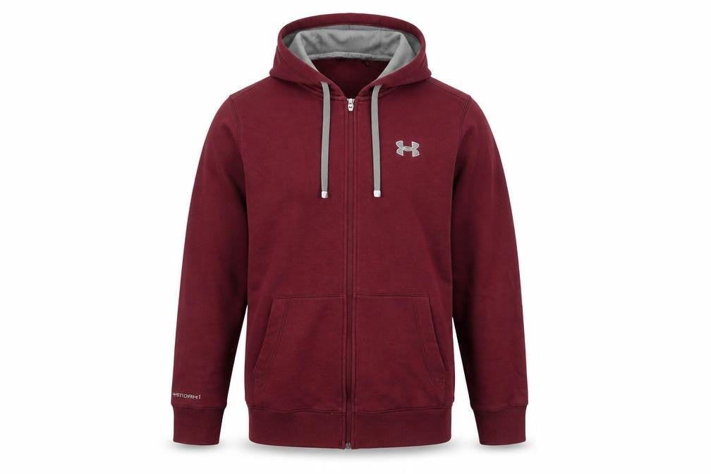 Mens UK Size S Under armour Red Full Zip Hoodie