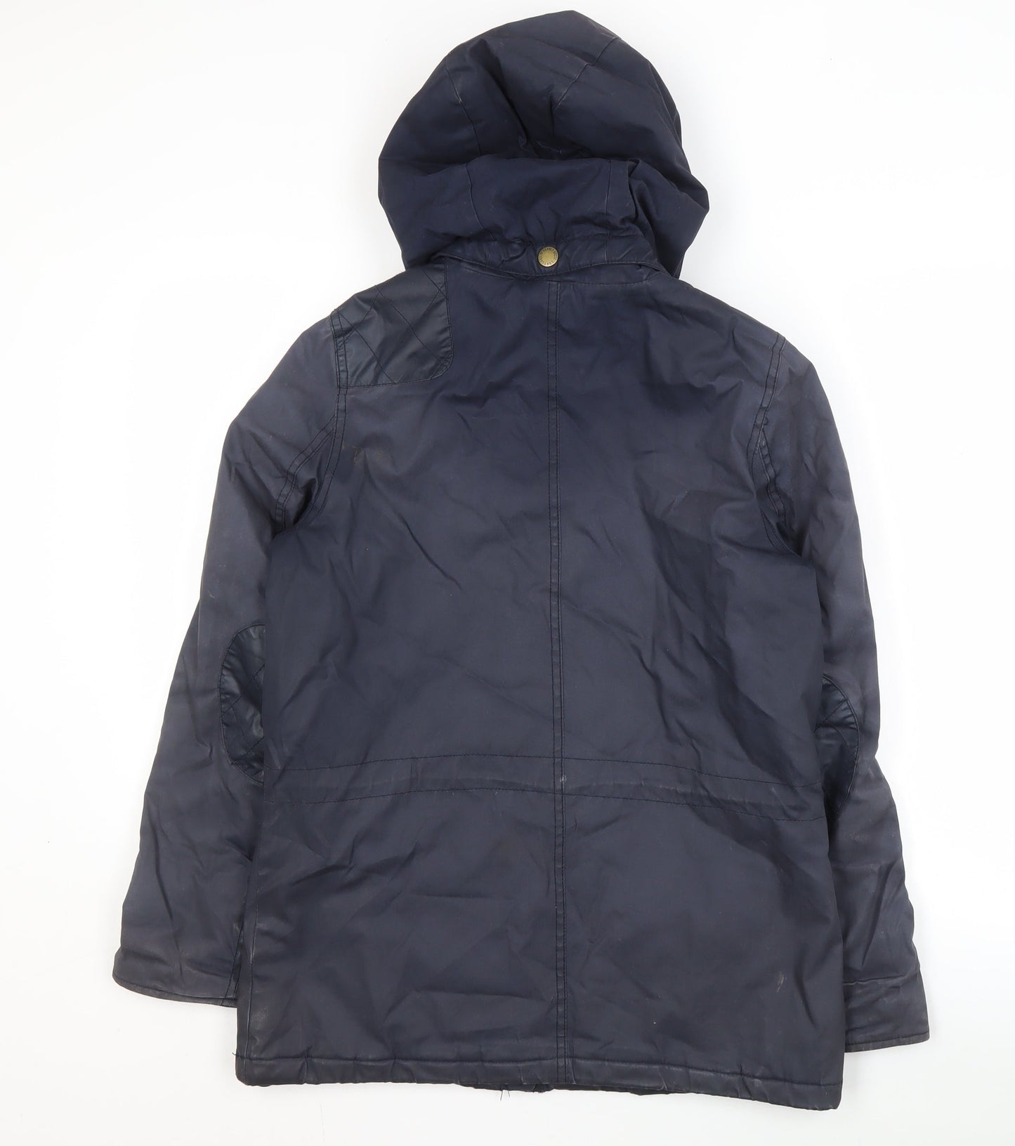 L.O.G.G Women's Blue Mid-Length Hooded Parka Jacket