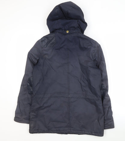 L.O.G.G Women's Blue Mid-Length Hooded Parka Jacket