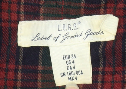 L.O.G.G Women's Blue Mid-Length Hooded Parka Jacket