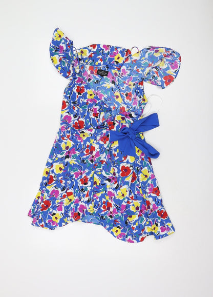 Topshop Women’s Floral Wrap Dress, Multicoloured, Size 10