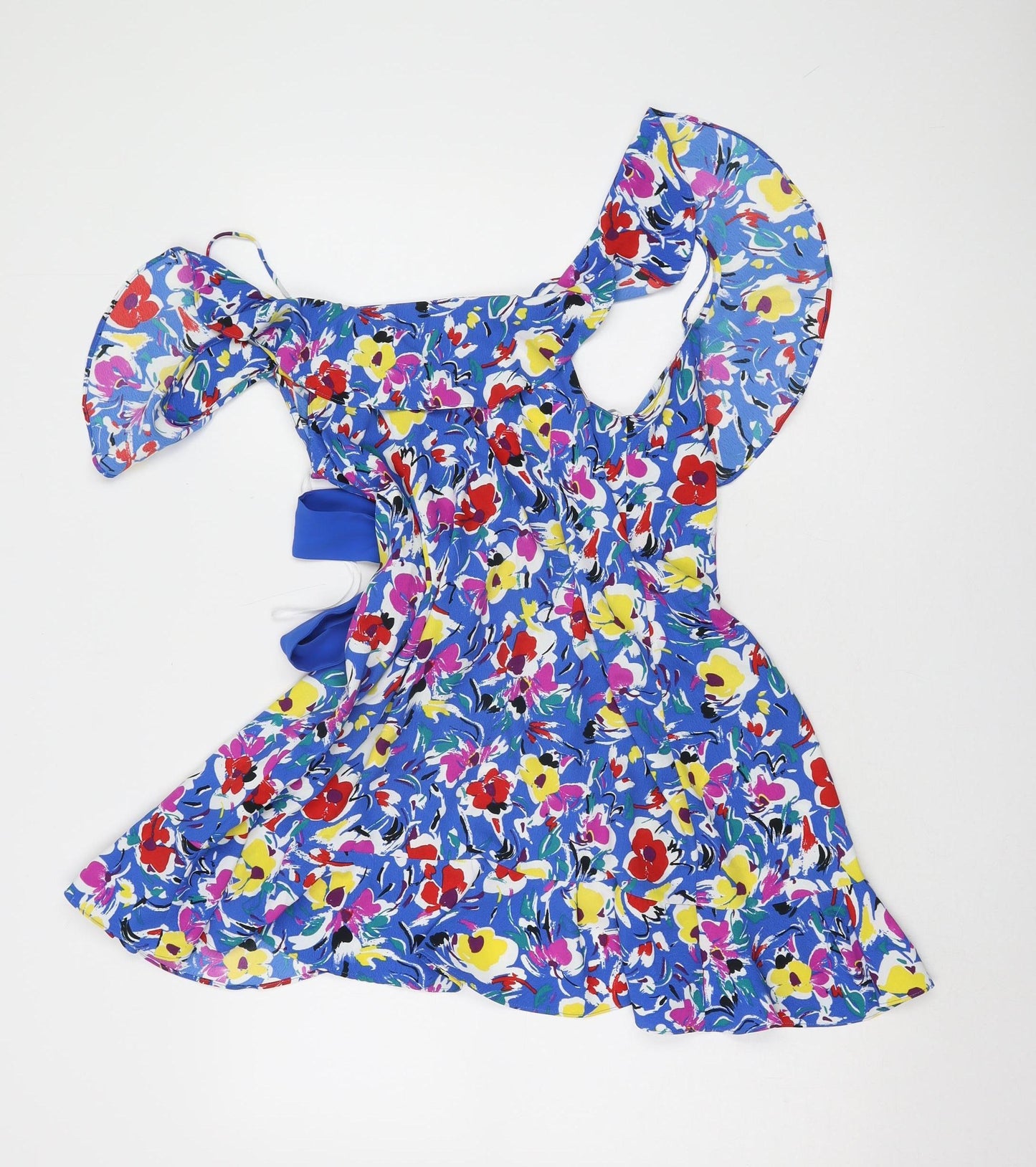 Topshop Women’s Floral Wrap Dress, Multicoloured, Size 10