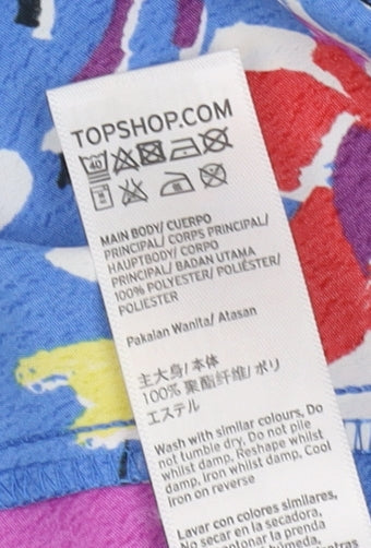 Topshop Women’s Floral Wrap Dress, Multicoloured, Size 10