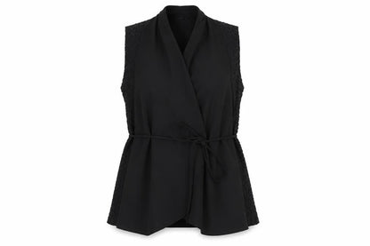 Nicole Exclusives Women's Black Wrap Lace Blouse S
