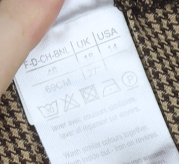 Damart Women's Brown Check A-Line Skirt Size 10