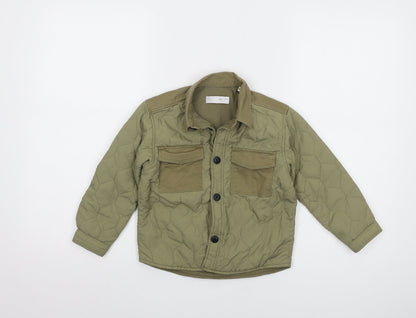 Zara Boys Green Quilted Jacket 3-4 Years