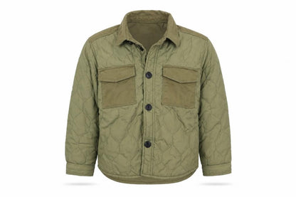 Front view of Zara boys’ green quilted jacket 3-4 years