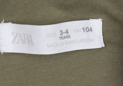 Zara Boys Green Quilted Jacket 3-4 Years