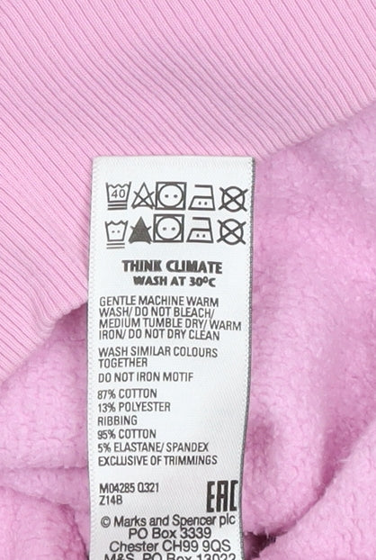 Marks and Spencer Girls Pink Pullover Sweatshirt 15-16Y
