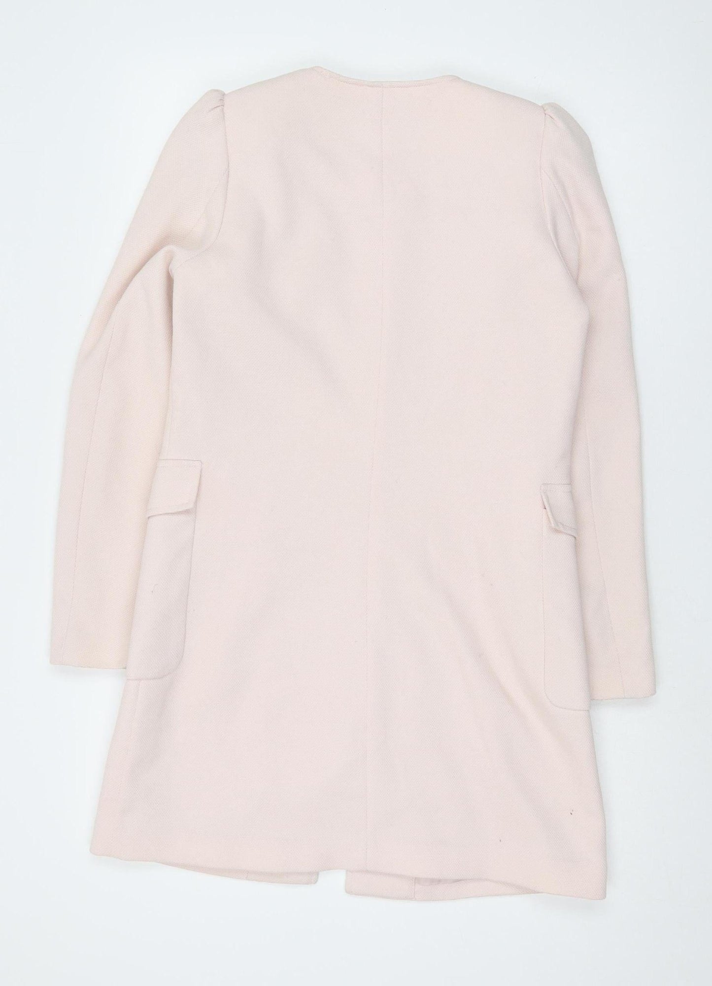 H&M Women's Pink Mid-Length Coat, Size 8, Casual Chic