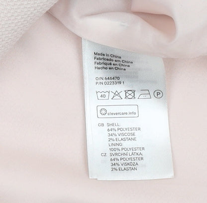 H&M Women's Pink Mid-Length Coat, Size 8, Casual Chic