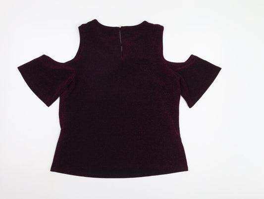 Womens UK Size 12 Dorothy Perkins Purple Basic Blouse
