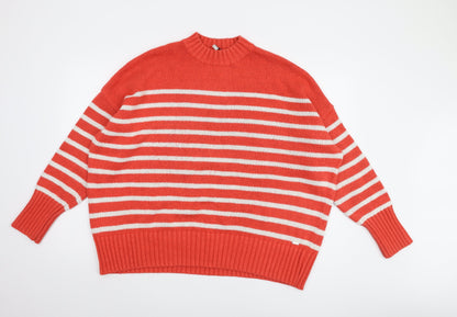 Jones Women's Red Striped Pullover Jumper Size 18