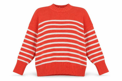 Jones Women's Red Striped Pullover Jumper Size 18