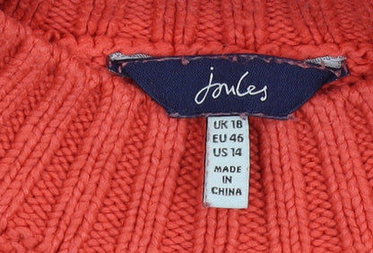 Jones Women's Red Striped Pullover Jumper Size 18