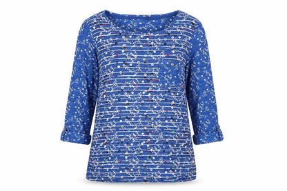 Womens UK Size 12 Mantaray Blue Basic Blouse