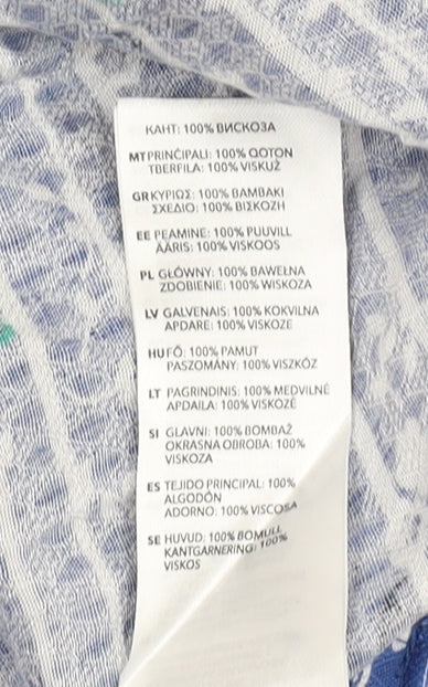 Mantaray Women's Blue Floral Blouse Size 12, 3/4 Sleeve