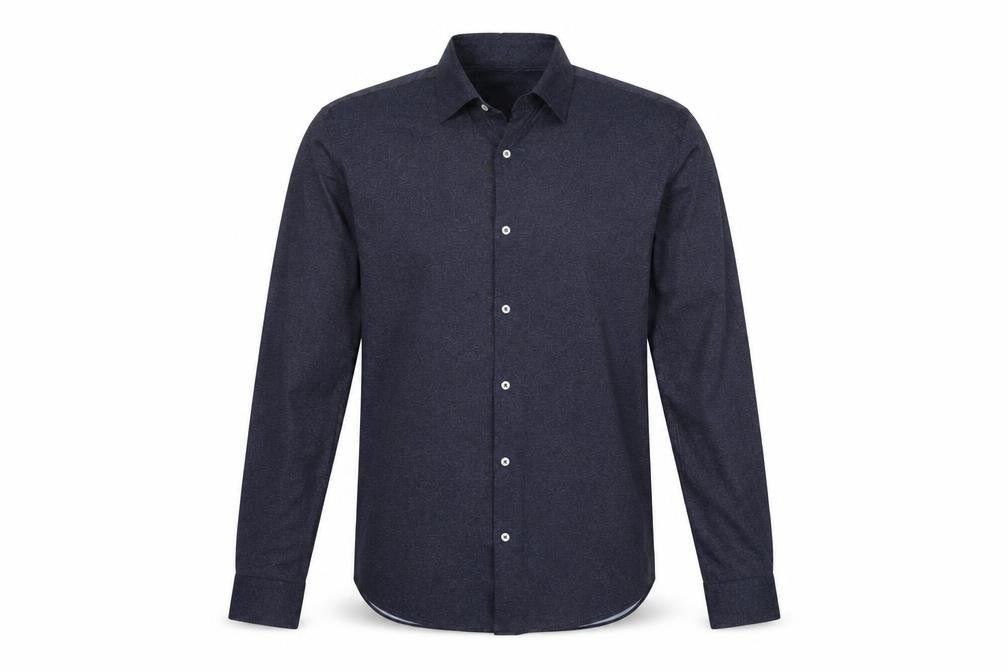 Zara Men's Blue Regular Fit Long Sleeve Shirt L