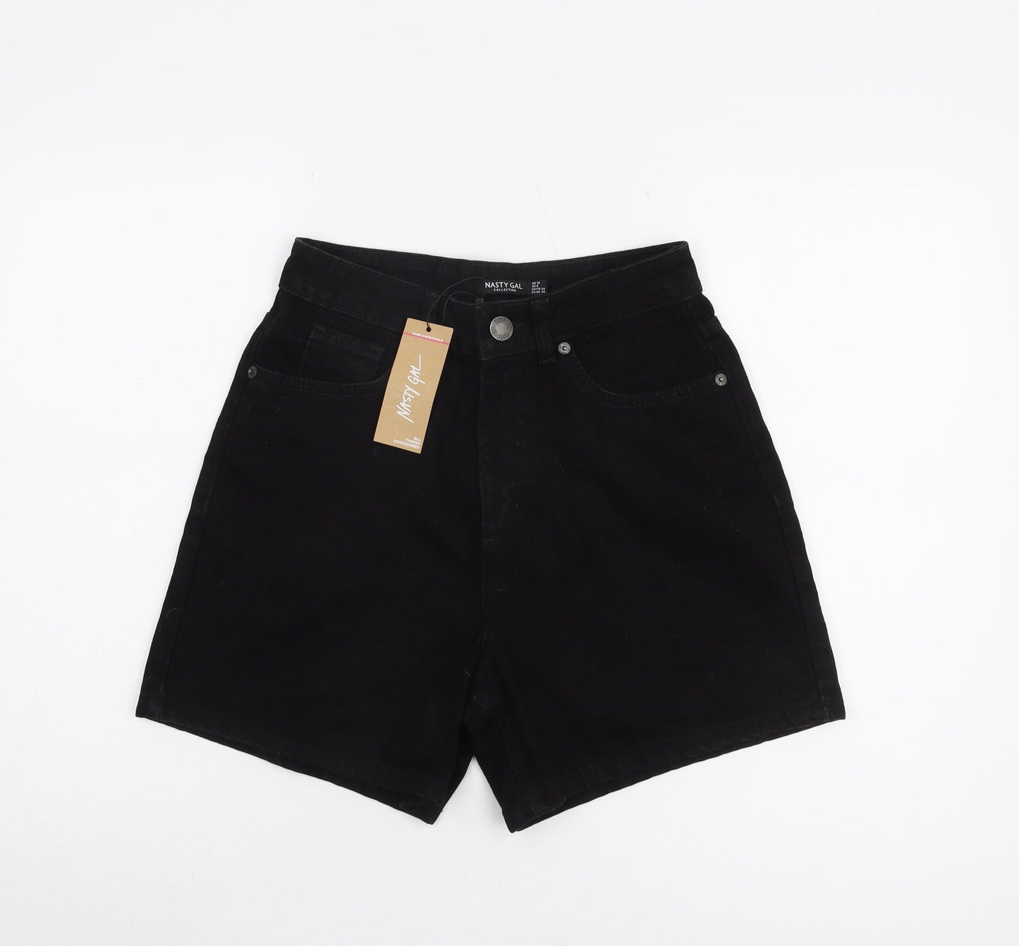 Nasty Gal Black High Rise Women's Shorts, Size 10