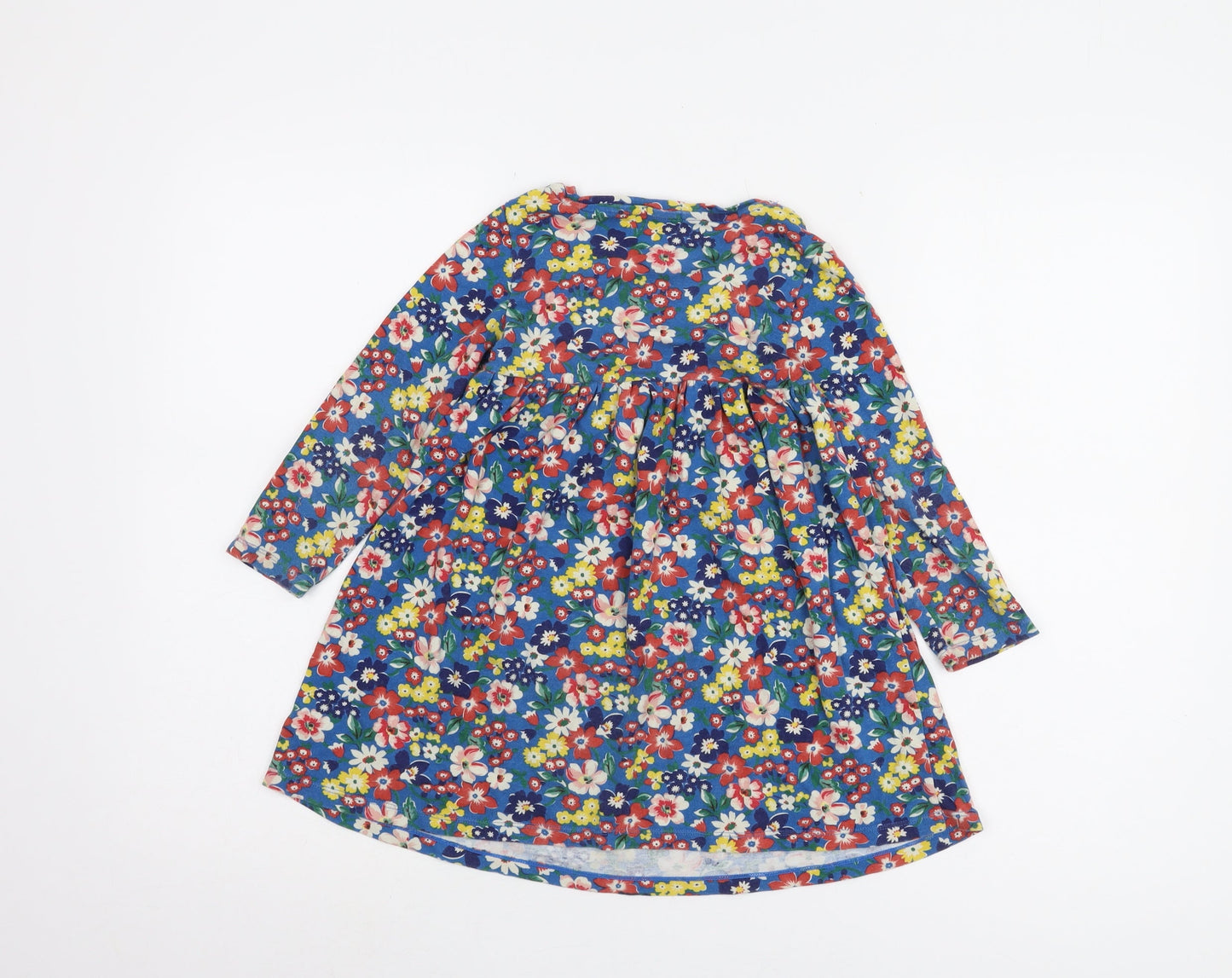 Cath Kidston Girls' Blue Floral Long Sleeve Dress 5-6 Yrs