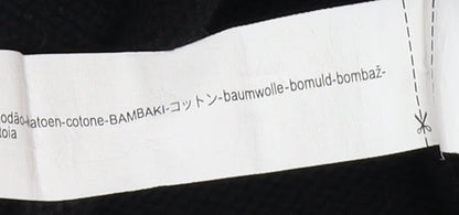 Zara Men's Black L Crew Neck Cotton Pullover Jumper