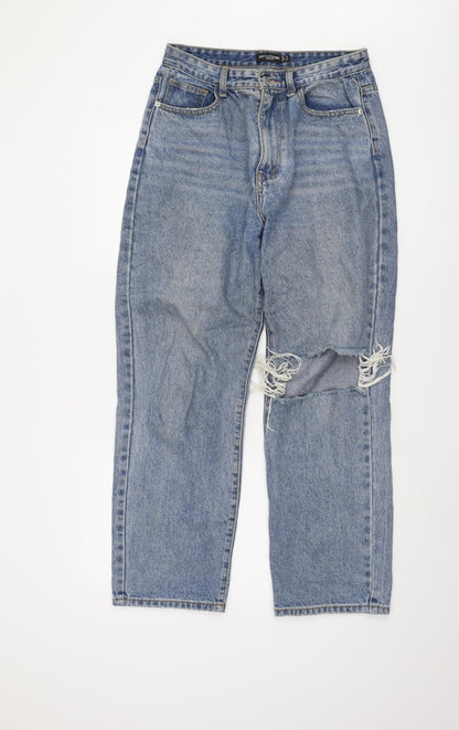 PrettyLittleThing Women's Blue Petite Distressed Jeans