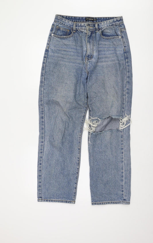 PrettyLittleThing Women's Blue Petite Distressed Jeans