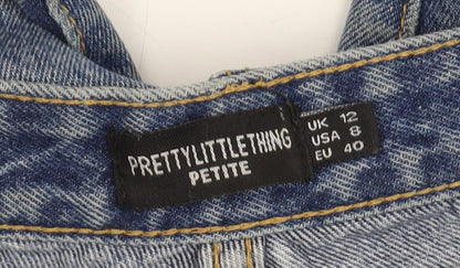 PrettyLittleThing Women's Blue Petite Distressed Jeans