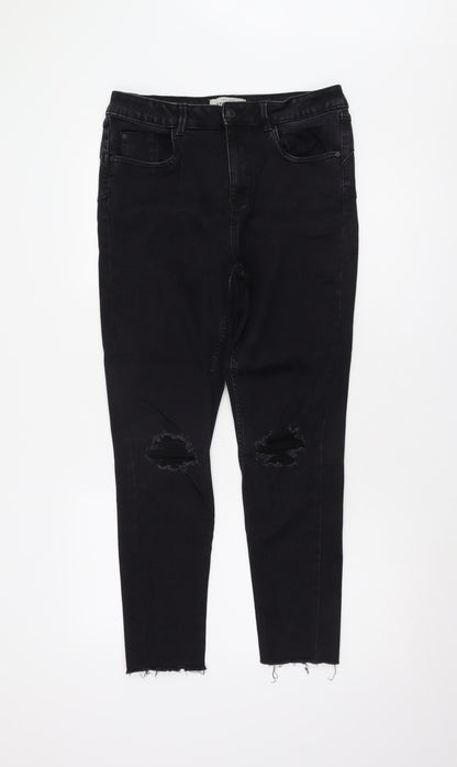 New Look Women's Black Skinny Jeans Size 14 Mid-Rise
