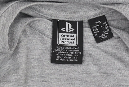 PlayStation Men's Grey Graphic T-Shirt 2XS