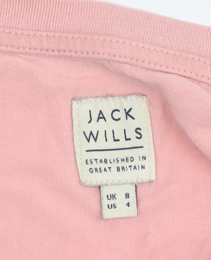 Jack Wills Women’s Pink Crew Neck T-Shirt Size 8