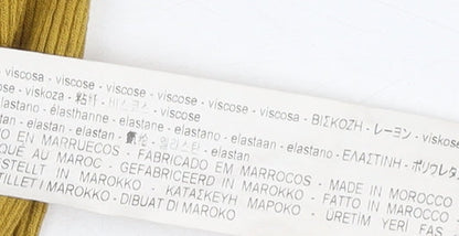 Womens UK Size 10 Zara Yellow Basic T-Shirt