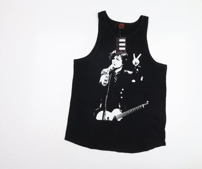 Womens UK Size 14 Death Kitty Black Basic Tank