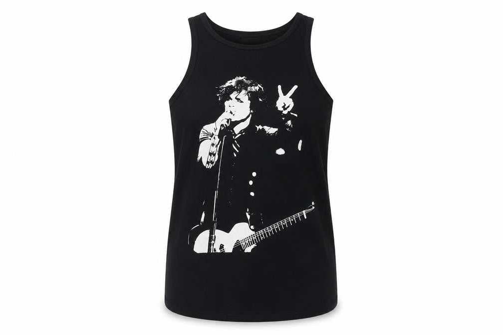 Womens UK Size 14 Death Kitty Black Basic Tank